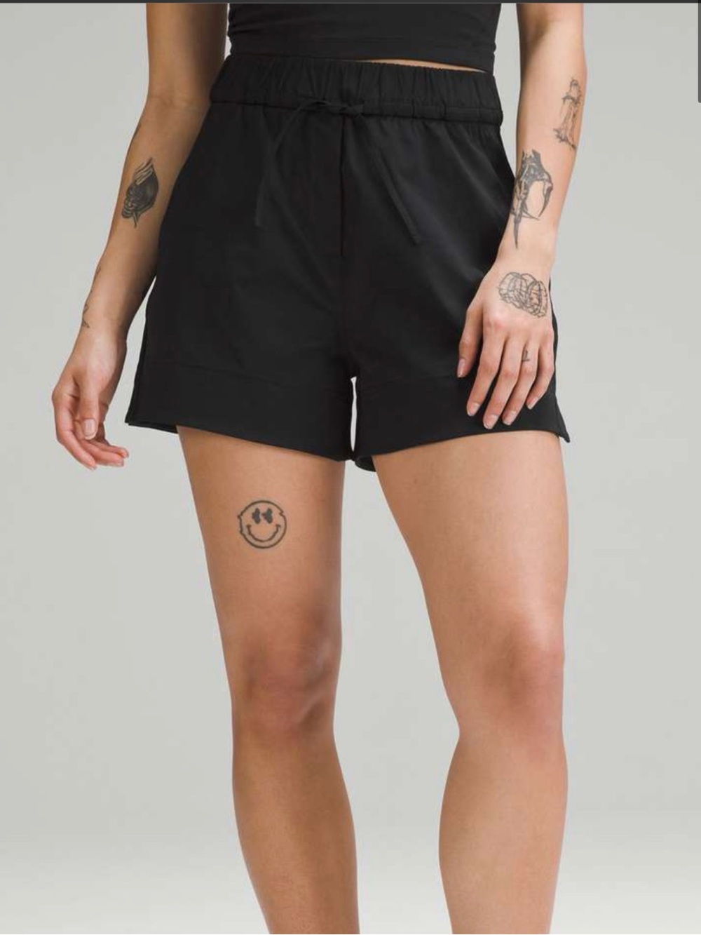 Lululemon Cinchable Waist High-Rise Woven Shorts 3.5” Black XS NWT
